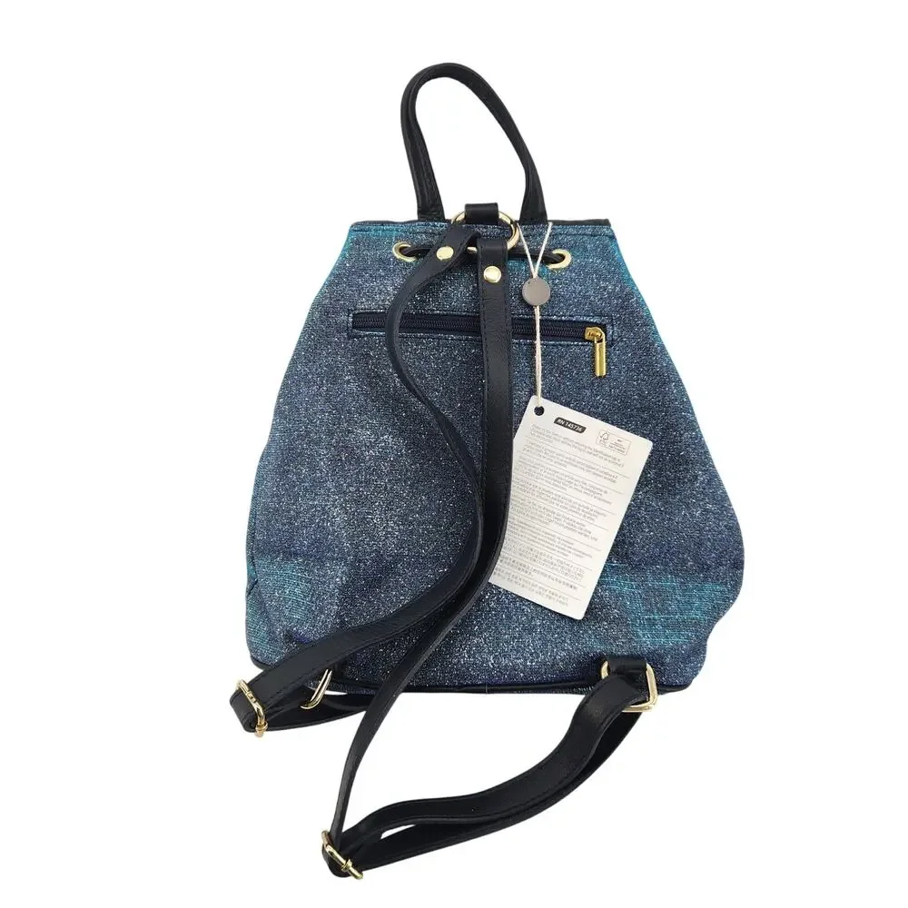 Cerulean Blue Leather Backpack by George‎ J. Love Made in Italy
